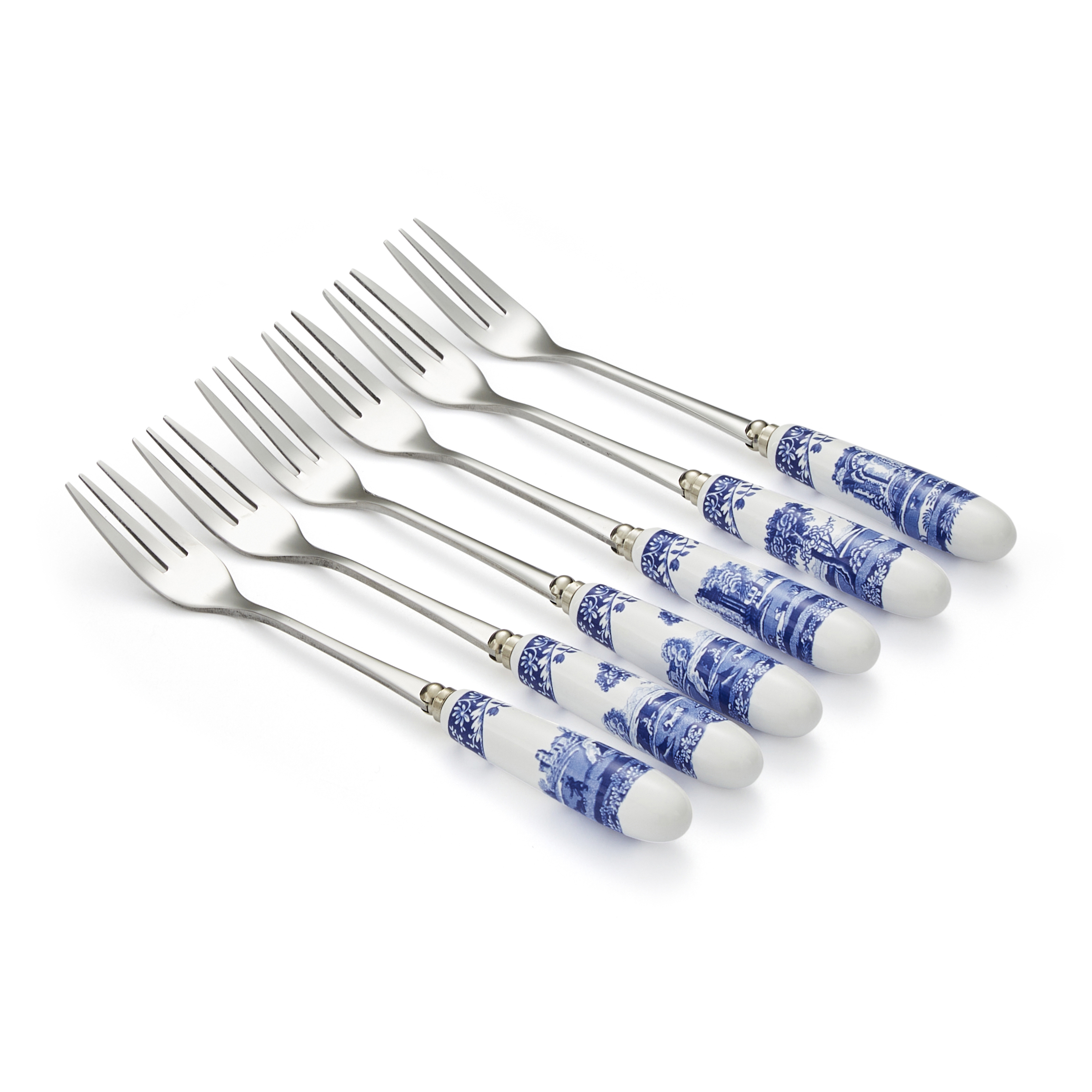 Blue Italian Set of 6 Pastry Forks image number null
